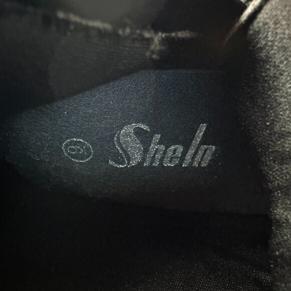 SHELN COMBAT BOOTS LUG SOLE BLACK, MID-CALF, LACE-UP, ZIPPER, BLOCK HEEL, SIZE 9 - Picture 2 of 11